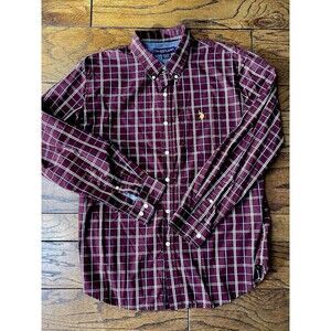 Ralph Lauren Men's Classic Long Sleeve Plaid Shirt XL Gold Pony Button Down D17